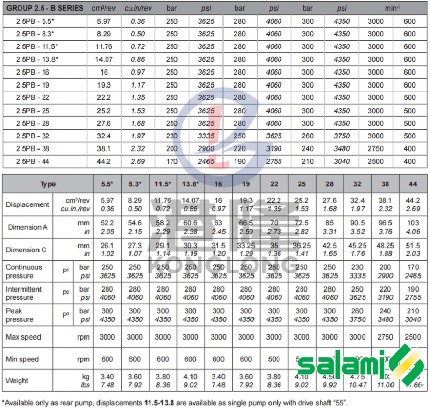 SALAMI齒輪泵2.5PB系列